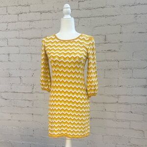 Alice + Olivia Yellow Chevron Knit Mini Dress Size XS